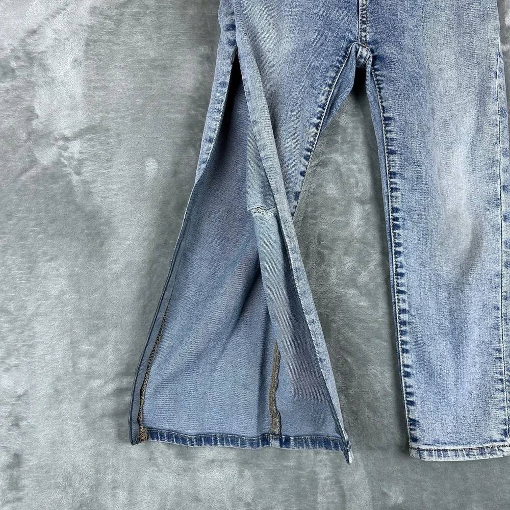 Gap Jeans Pants Boys 5 Light Blue Acid Wash Modified Adaptive Side Zip Pants